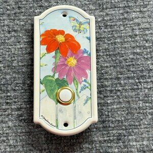 Doorbell Plaque Ceramic Design Floral‎ Illuminated Sally Eckman Roberts